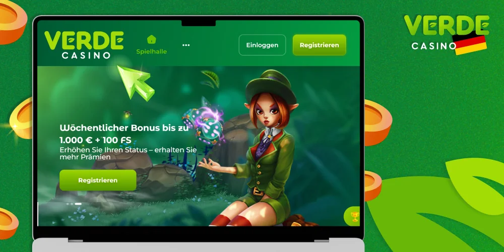 Gehen Sie zur Verde Casino-Website